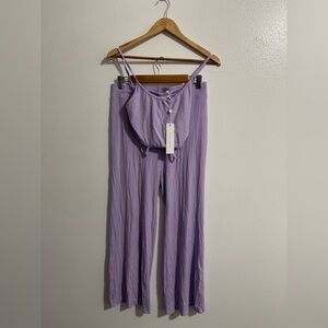 *$395 retail!! NWT Jonathan Simkhai‎ Ribbed Loungewear Set – Lilac – Size L